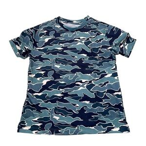 Old Navy Pajama Shirt Blue Camo Wave